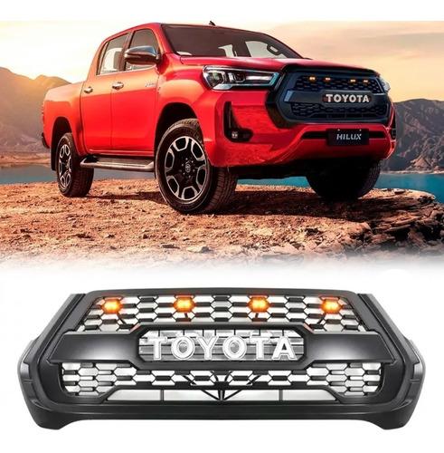 Parrilla negra con LED Hilux Revo 2016+