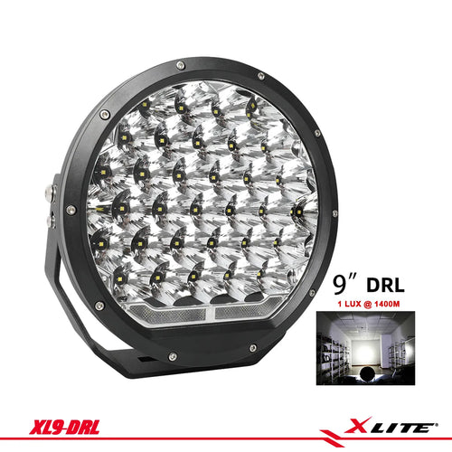 Halógeno de LED redondo con DRL de 9″ (UNIDAD) Blanco XLITE