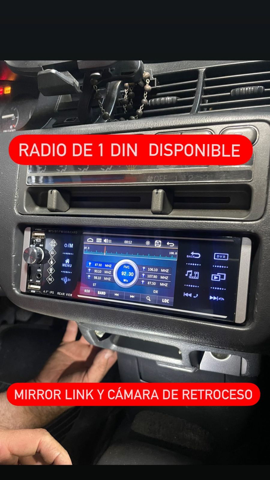 Radio 1 din con pantalla 4"