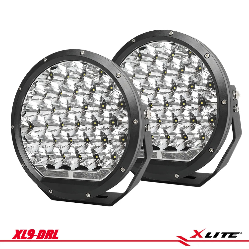 Halógeno de LED redondo con DRL de 9″ (UNIDAD) Blanco XLITE