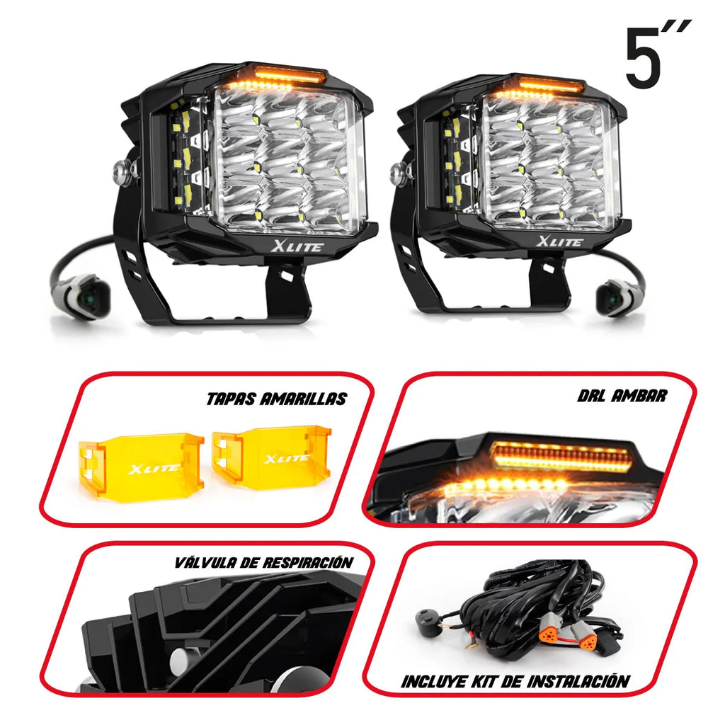 Halógenos de LED con DRL (PAR) XLITE 5"