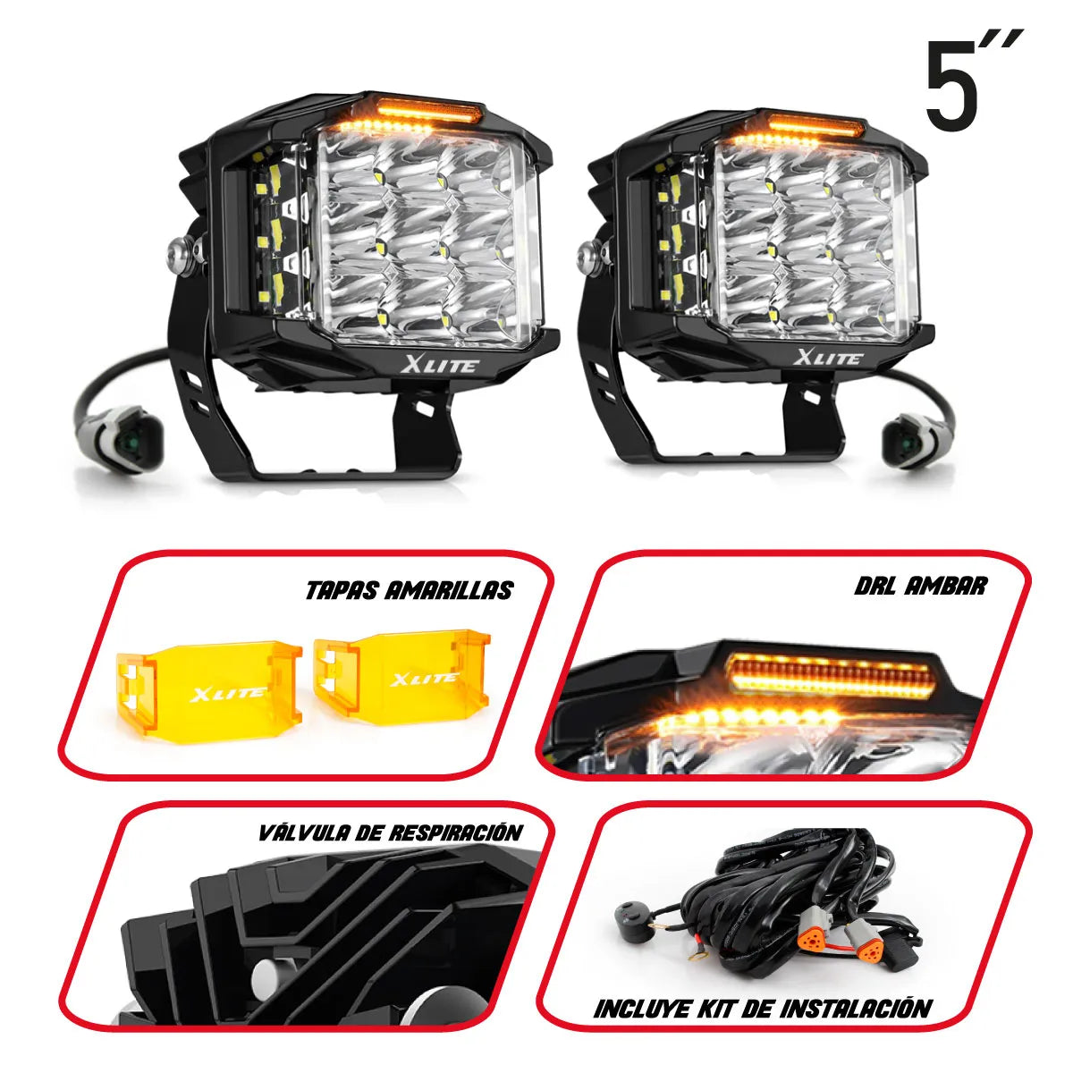 Halógenos de LED con DRL (PAR) XLITE 5"